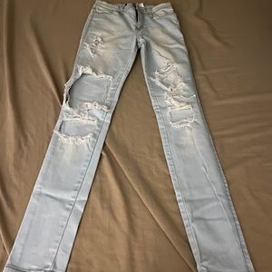 Fashion Nova Light Ripped Jeans